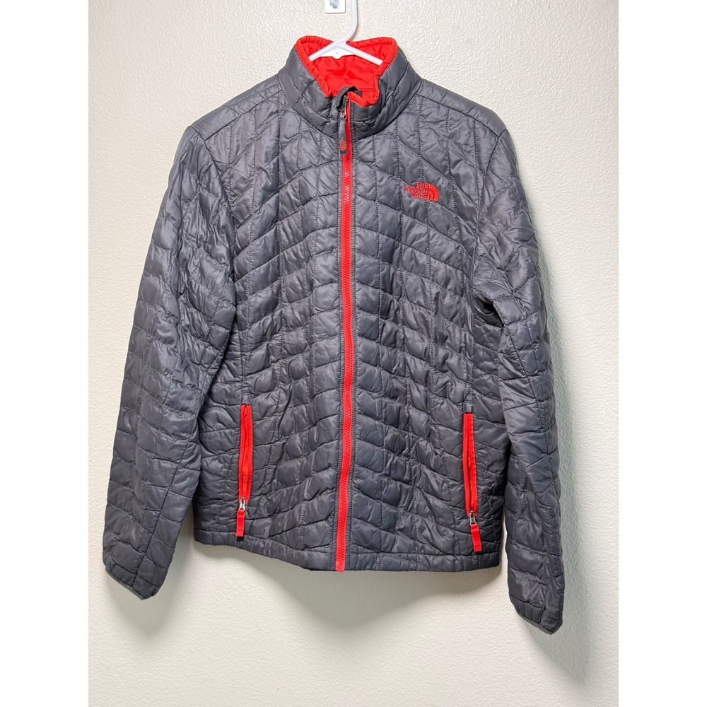The North Face Boys XL 18/20 Thermoball Insulated Jacket Gray Orange PrimaLoft
